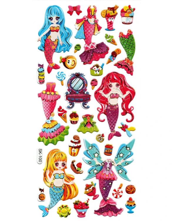 Sticker Kabartmalı Stiker Defter, Planlayıcı Etiket (sk100) 9x18 cm- Denizkızı Giydirme
