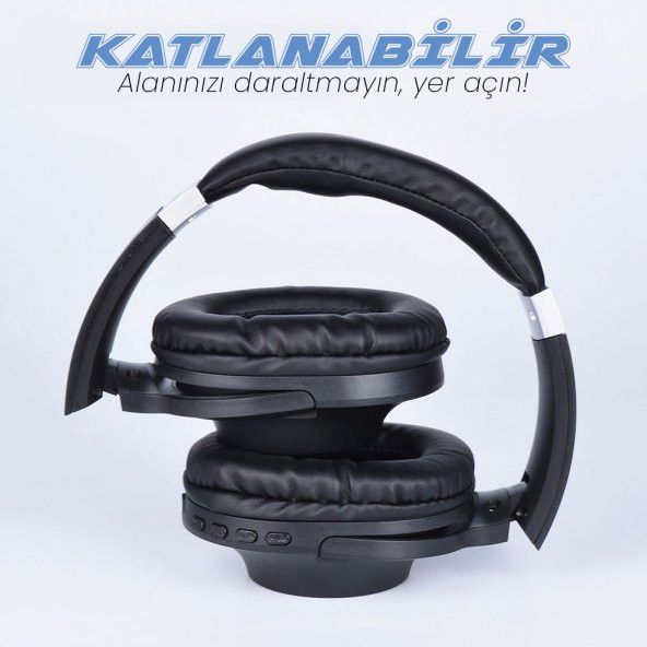 A01 Ayarlanabilir ve Katlanabilir 90 Derece Dönebilen Kulak Üstü Bluetooth Kulaklık - 5