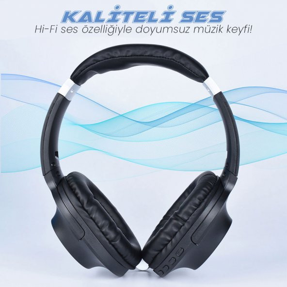 A01 Ayarlanabilir ve Katlanabilir 90 Derece Dönebilen Kulak Üstü Bluetooth Kulaklık - 7
