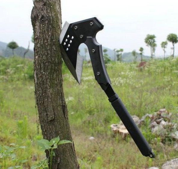 Valkyrie İşlemeli Tomahawk Kamp Balta Çelik Saplı Kılıflı - 8