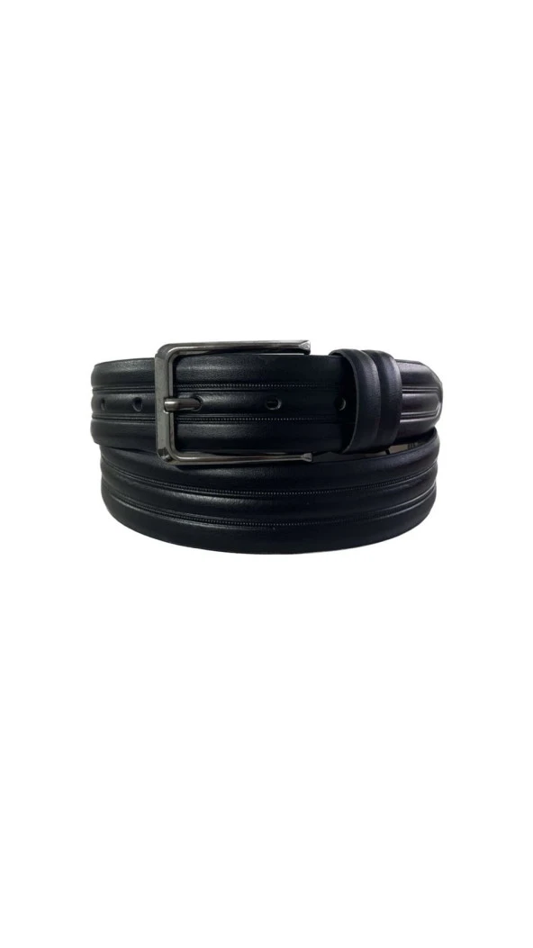 Fossil Desenli Siyah Klasik 3,5 cm Erkek Kemeri-125CM - Resim 3