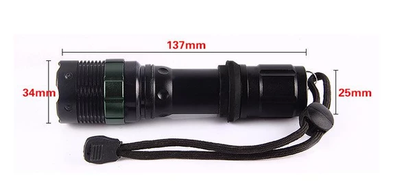 Valkyrie Cree Q5 Uzun Menzil El Feneri - Zoom - AAA Destekli - 9
