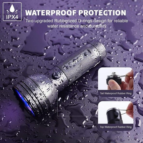 Valkyrie 51 LED Mor Işık UV El Feneri Ultraviyole Blacklight - 7