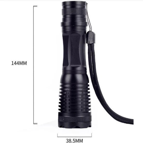 Valkyrie Çift Işık Dual UV Mor Işık ve XML-T6 2000 Lümens El Feneri - 7