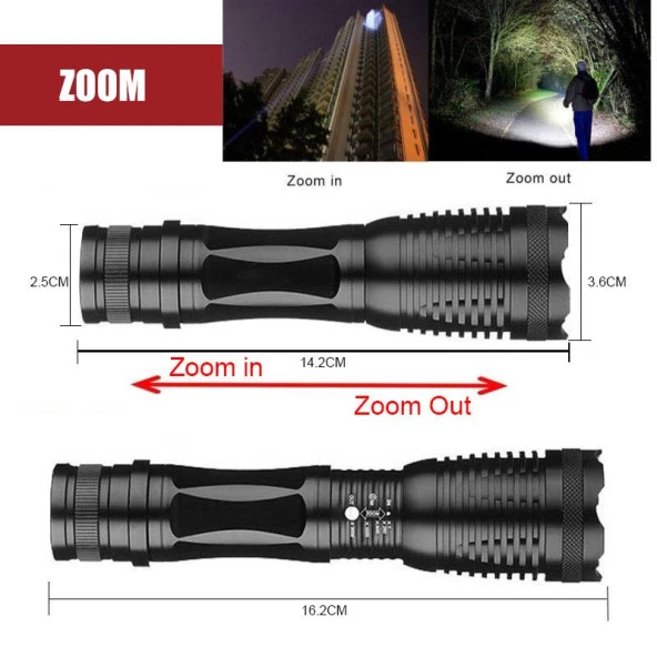 Valkyrie Çift Işık Dual UV Mor Işık ve XML-T6 2000 Lümens El Feneri - 8
