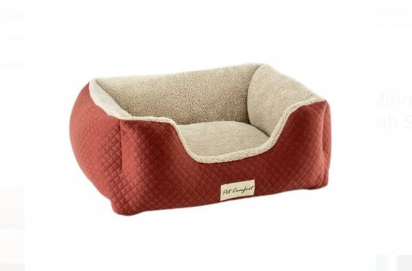 Pet Comfort Echo  Kedi ve Köpek Yatağı Tarçın/Ecru Peluş S 60x50cm