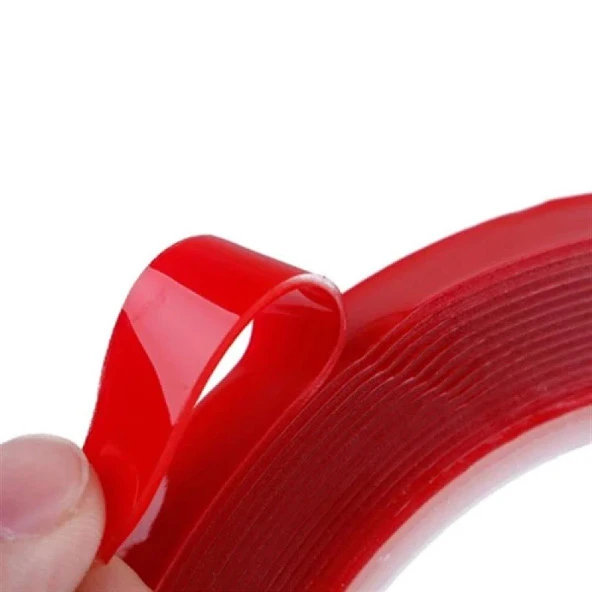 Gen-Of VHB Silikonlu Çift Taraflı Akrilik Bant 19mmx2m Kırmızı 1 Adet - Resim 2