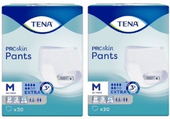 Tena Proskin Pants Ekstra 6 damla Emici Külot Orta Boy Medium 30lu 2 paket / 60 adet