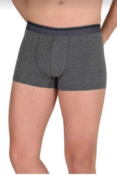 BERRAK 1097 ERKEK LİKRALI DÜZ BOXER 12 ADET  XL FÜME