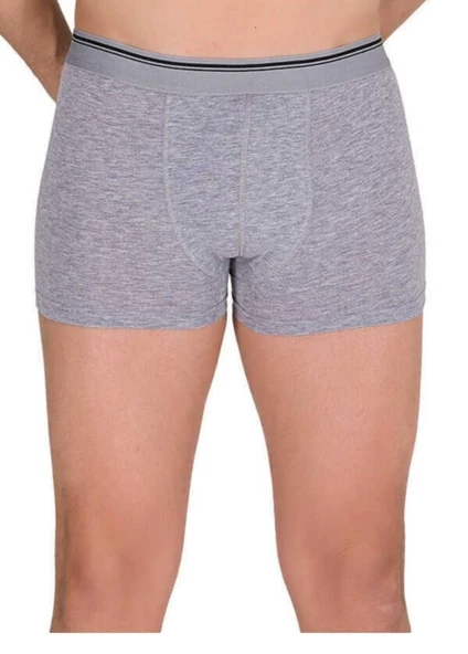 BERRAK 1097 ERKEK LİKRALI DÜZ BOXER 12 ADET  M GRİ