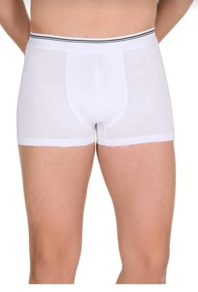 BERRAK 1097 ERKEK LİKRALI DÜZ BOXER 3 ADET  L BEYAZ