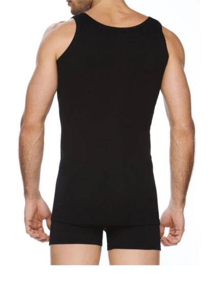 YILDIZ 18 ERKEK RİBANA ATLET 12 ADET  SİYAH 2XL - Resim 2