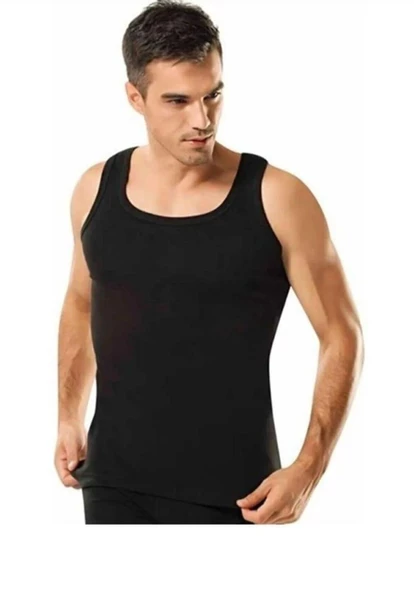 YILDIZ 18 ERKEK RİBANA ATLET TEKLİ  3XL SİYAH ürün görseli