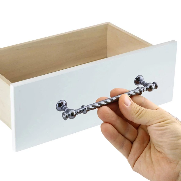Burgu Mobilya Mutfak Dolabı Çekmece Dolap Kulpu Kulpları Kulbu Füme (128 MM-12.8 CM) Metal Kulp - 3