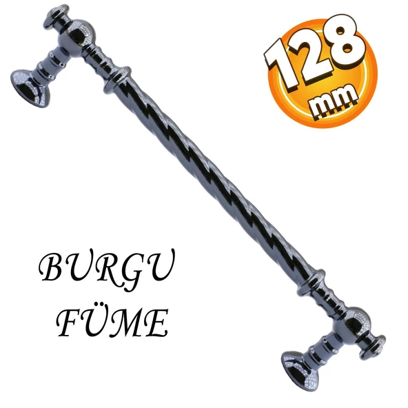 Burgu Mobilya Mutfak Dolabı Çekmece Dolap Kulpu Kulpları Kulbu Füme (128 MM-12.8 CM) Metal Kulp
