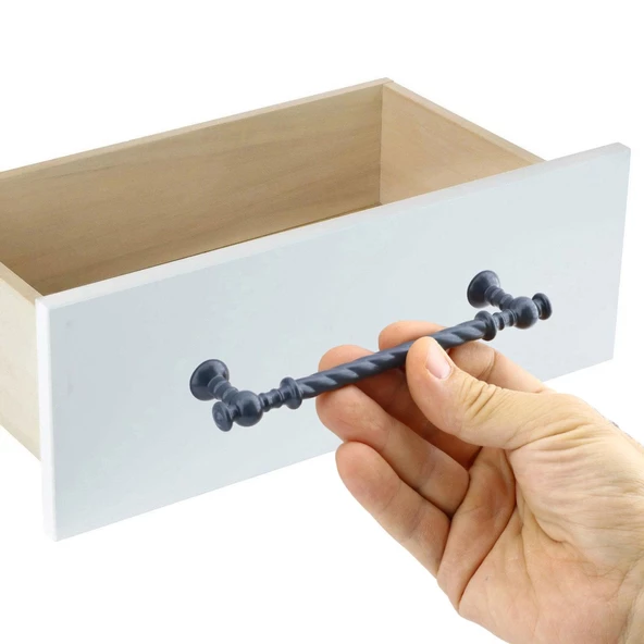 Burgu Mobilya Mutfak Dolabı Çekmece Dolap Kulpu Kulbu Antrasit Gri (128 MM-12.8 CM) Metal Kulpları - 3