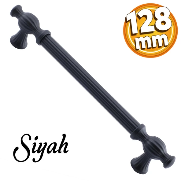 Kesir Mobilya Mutfak Dolabı Çekmece Dolap Kapak Kulpu Kulbu Siyah (128 MM-12.8 CM) Metal Kulpları