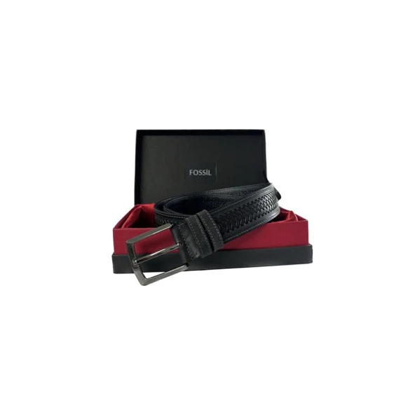 Fossil Gri desenli Hakiki deri Spor kemer 4CM-110CM ürün görseli 1