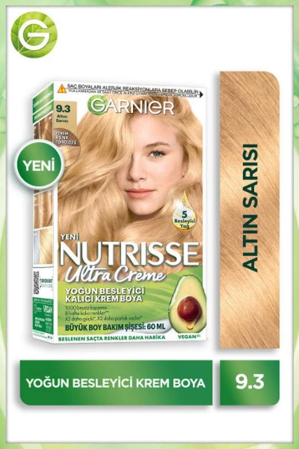 Garnier Nutrisse Yoğun Besleyici Kalıcı Krem Saç Boyası - 9.3 Altın Sarısı - 2