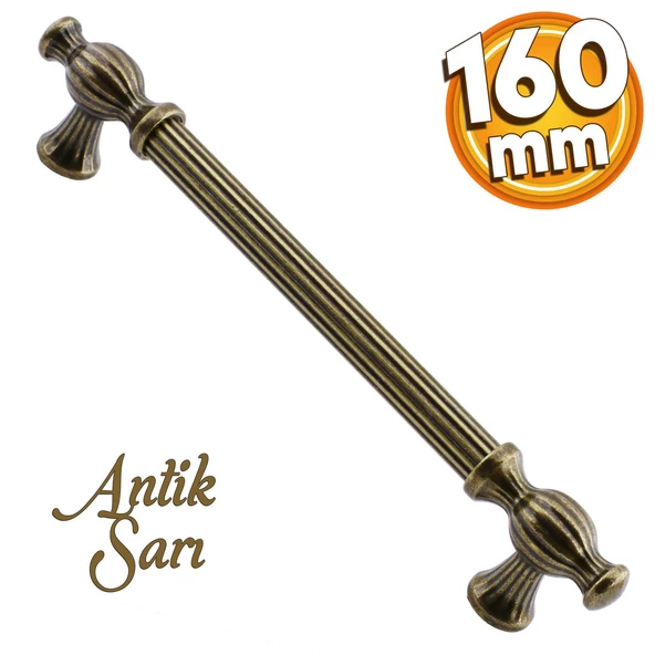 Kesir Eskitme Antik Sarı 160 mm Metal Mobilya Mutfak Çekmece Dolap Dolabı Kulpu Kulbu Kulpları