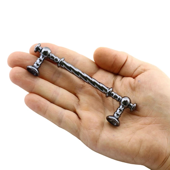 Burgu Mobilya Mutfak Dolabı Çekmece Dolap Kapak Kulpu Kulpları Kulbu Füme (96 MM-9.6 CM) Metal Kulp - 3
