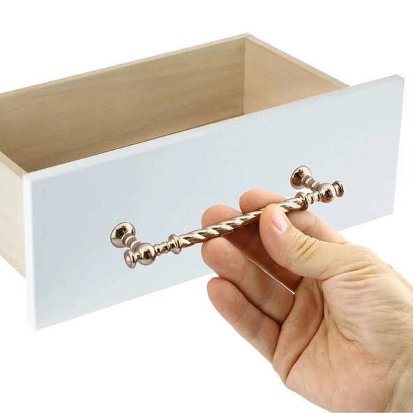 Burgu Mobilya Mutfak Dolabı Çekmece Dolap Kapak Kulpu Kulpları Kulbu Bronz (96 MM-9.6 CM) Metal Kulp - 3
