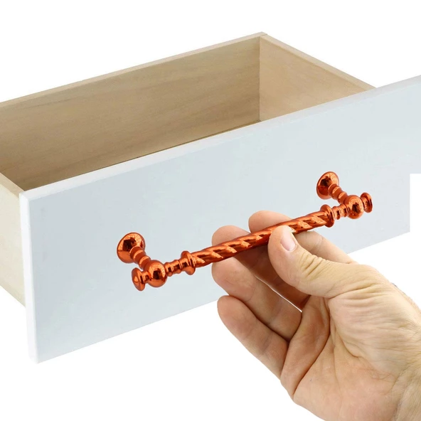Burgu Mobilya Mutfak Dolabı Çekmece Dolap Kapak Kulpu Kulpları Kulbu Rose (96 MM-9.6 CM) Metal Kulp - 3