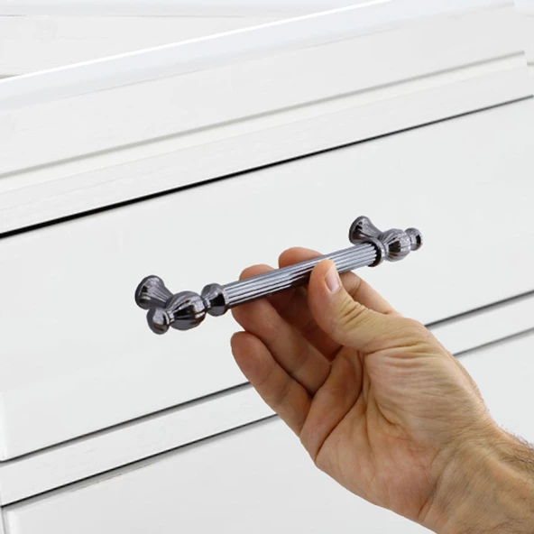 Kesir Mobilya Mutfak Dolabı Çekmece Dolap Kapak Kulpu Kulpları Kulbu Füme 160 Mm Metal Kulp - 2
