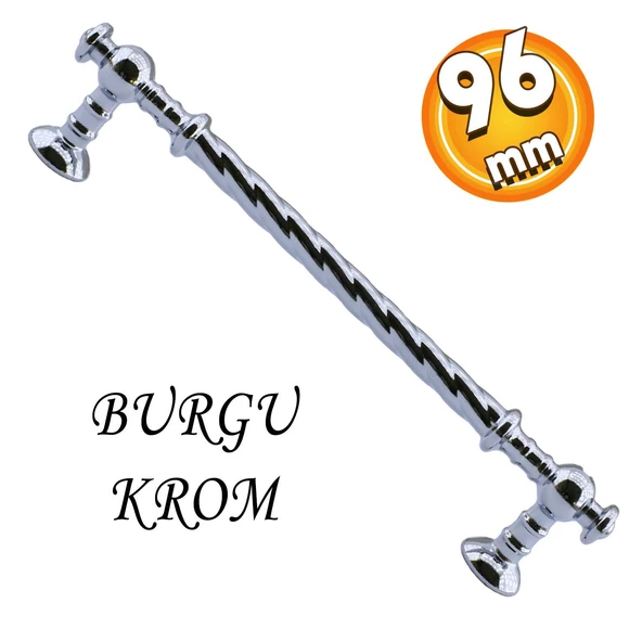 Burgu Mobilya Mutfak Dolabı Çekmece Dolap Kapak Kulpu Kulpları Kulbu Krom (96 MM-9.6 CM) Metal Kulp