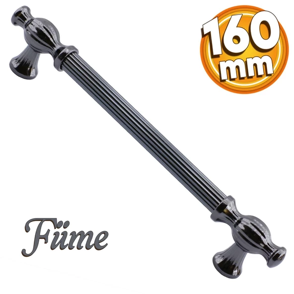 Kesir Mobilya Mutfak Dolabı Çekmece Dolap Kapak Kulpu Kulpları Kulbu Füme 160 Mm Metal Kulp