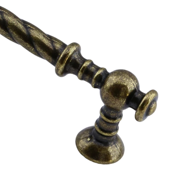 Burgu Eskitme Antik Sarı 96 mm Metal Mobilya Mutfak Çekmece Kapak Dolap Dolabı Kulpu Kulbu Kulpları - 4