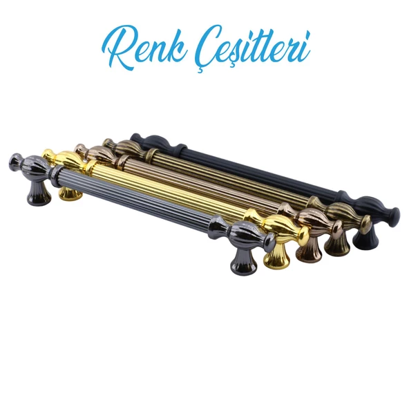 Kesir Mobilya Mutfak Dolabı Çekmece Dolap Kapak Kulpu Kulpları Kulbu Gold Altın 160 Mm Metal Kulp - 5