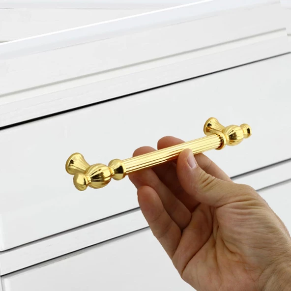 Kesir Mobilya Mutfak Dolabı Çekmece Dolap Kapak Kulpu Kulpları Kulbu Gold Altın 160 Mm Metal Kulp - 2