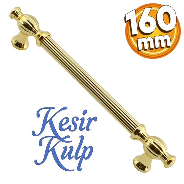 Kesir Mobilya Mutfak Dolabı Çekmece Dolap Kapak Kulpu Kulpları Kulbu Gold Altın 160 Mm Metal Kulp
