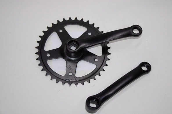 BMX BİSİKLET 36 T AYNAKOL KÖŞELİ MODEL SİYAH RENK BMX ORTA DİŞLİ - Resim 7