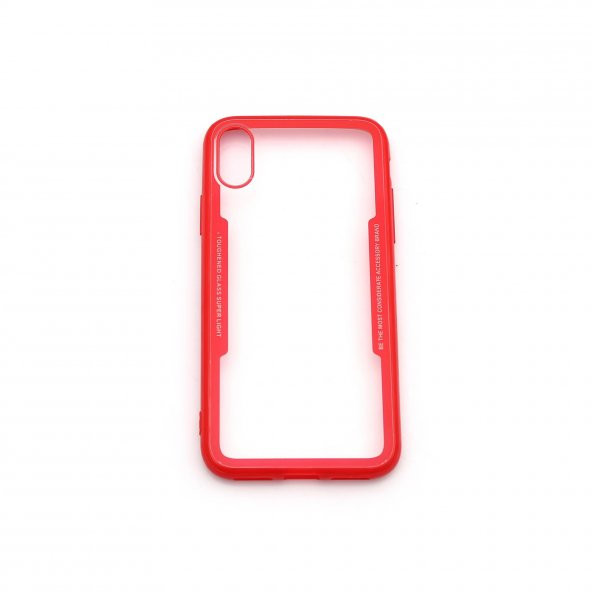 Apple iPhone XS Kırmızı Çerçeveli Silikon Kılıf ürün görseli 1