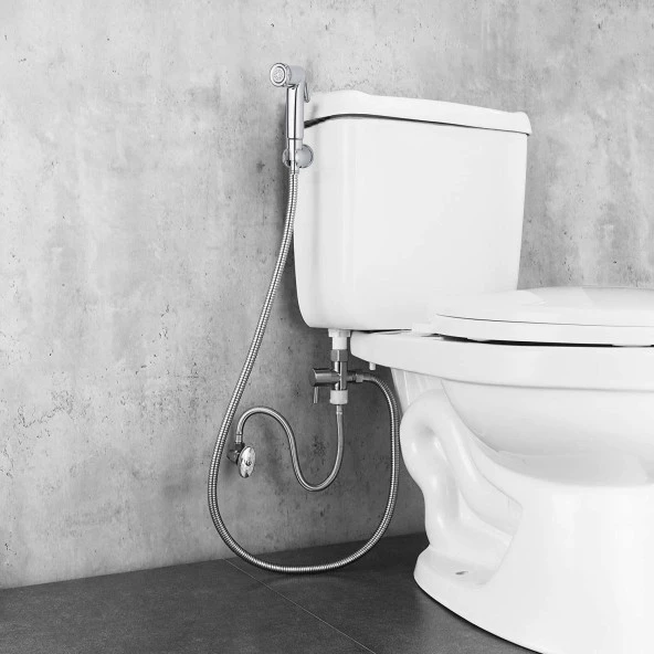 Ara Musluk Filtreli Tuvalet WC Banyo Klozet Bide Taharet Musluğu Bebek Hayvan Araba Yıkama Musluğu - Resim 2