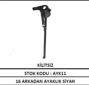 ARKA AYAK 16'' JANT SİYAH MODEL ÇOCUK BİSİKLETİ PARK AYAK ürün görseli 1