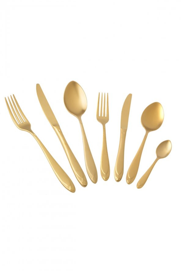 Morfeu 12 Kişilik 84 Parça Titanyum Mat Gold Çatal Kaşık Bıçak Takımı - 3