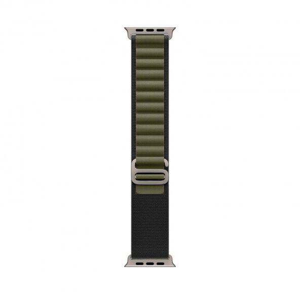 ScHitec 42-44mm Yeni Nesil Apple Uyumlu Akıllı Saat Kordonu Hasır Kancalı Siyah Yeşil