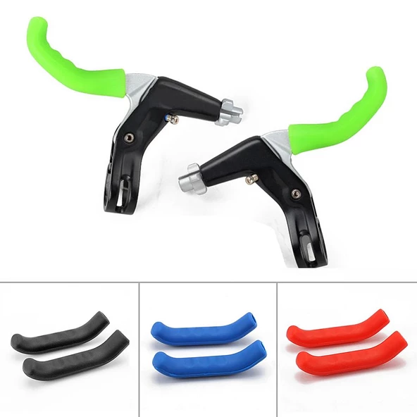 BİSİKLET FREN KOLU KORUYUCU SİLİKON PVC KORUYUCU SİYAH-KIRMIZI - 5