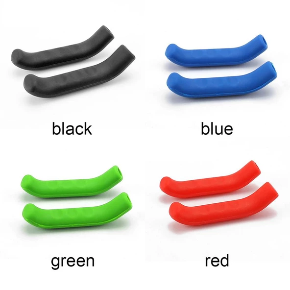 BİSİKLET FREN KOLU KORUYUCU SİLİKON PVC KORUYUCU SİYAH KIRMIZI - 4