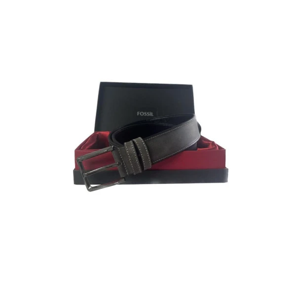 Fossil Gri Hakiki Deri Spor Erkek Kemeri 4cm-110