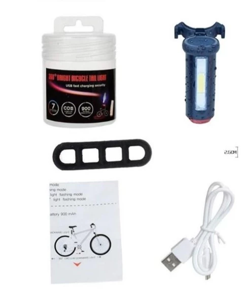 XBYC 6162 Cakar 360 derece 3 renk LED uyarı Arka ışığı BİSİKLET STOP - 7