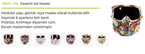 TEX710 JET MASKE BİSİKLET-MOTORSİKLET-KAYAK ÇOK AMAÇLI MASKE GÖZLÜK - 10