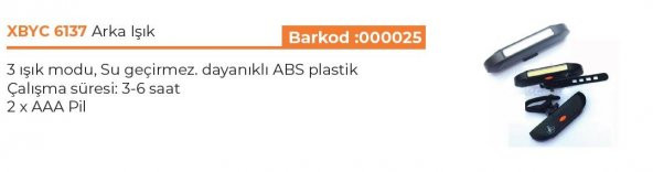 ARKA LAMBA İKİLİ ÇAKAR XBYC 6137 MODELİ 2 ADET AAA PİLLE ÇALIŞIR - 4