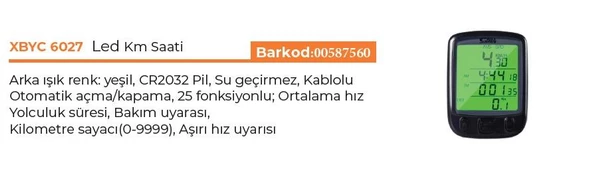 SUNDING Xbyc 6027 Kablolu 27 Fonk IŞIKLI Kilometre Saati Sayacı - 4