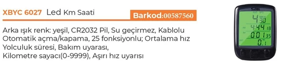 SUNDING Xbyc 6027 Kablolu 27 Fonk IŞIKLI Kilometre Saati Sayacı - 7