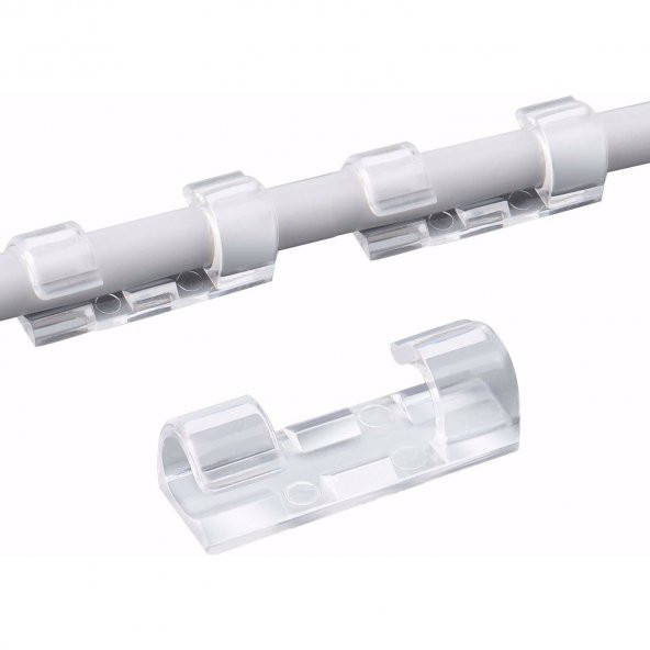 Kablo Sabitleyici Klipsler 20 Adet Kablo Düzenleyici Duvar Fayans Cam Kablo Tutucu Yapışkanlı Klips - 2