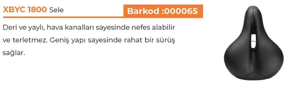 BAISK XBYC 1800 DERİ YAYLI GENİŞ MTB BİSİKLET KOLTUĞU SİYAH RENK - 2